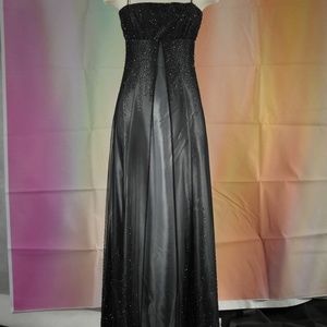 Black Beaded Formal Dress. Sz 5/6 # B19